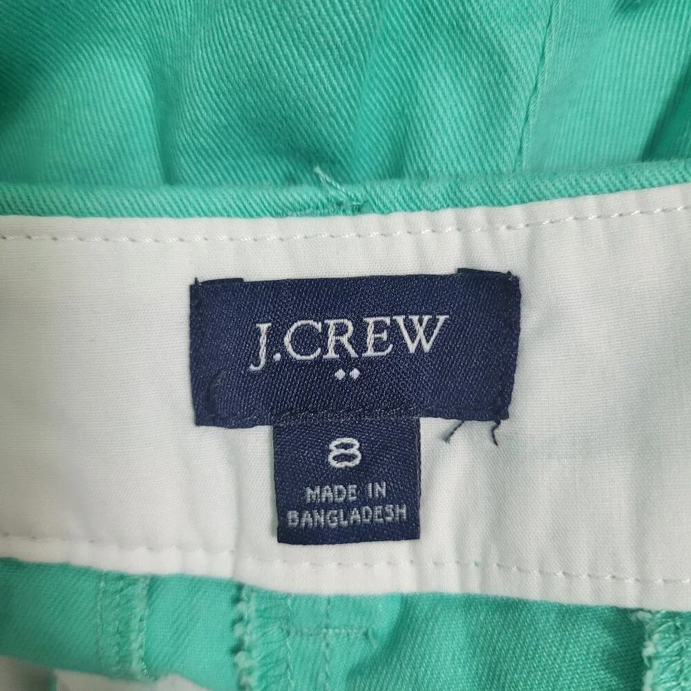 J.Crew Factory Green Cotton Flat Front Shorts Women’s Size 8 Casual Summer Chino - Picture 5 of 6